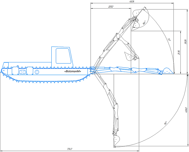 Плавающий экскаватор-амфибия "Боцман М200/250"