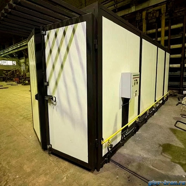 Нагревательная камера на 16 бочек по 200 литров или 4 еврокуба на 1000 литров, 1/2 уровень хранения, электрический обогрев ТЭНами или газом до-18кВт, 3200х1700х4260 мм, рабочая температура нагрева до -250 ᵒС, напряжение -220/380В