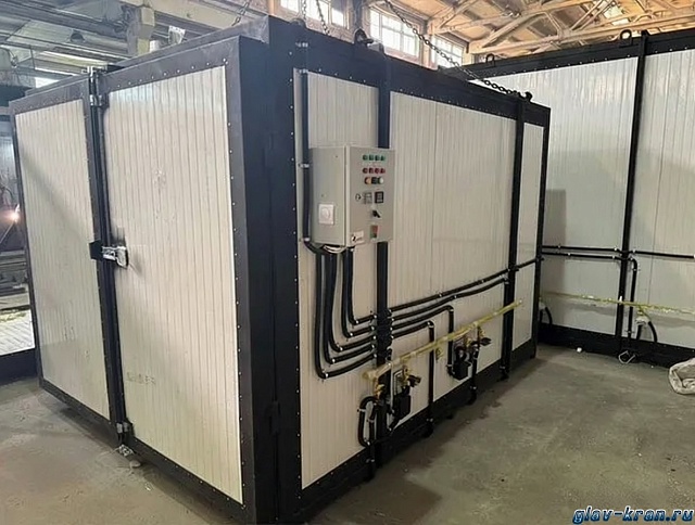Нагревательная камера на 16 бочек по 200 литров или 4 еврокуба на 1000 литров, 1/2 уровень хранения, электрический обогрев ТЭНами или газом до-18кВт, 3200х1700х4260 мм, рабочая температура нагрева до -250 ᵒС, напряжение -220/380В